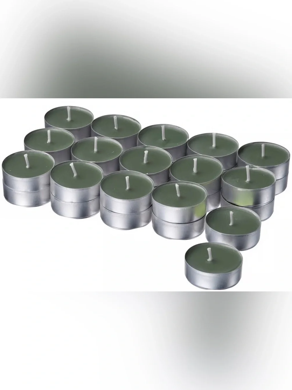 90 Scented Tea-Light Candles, White and Green